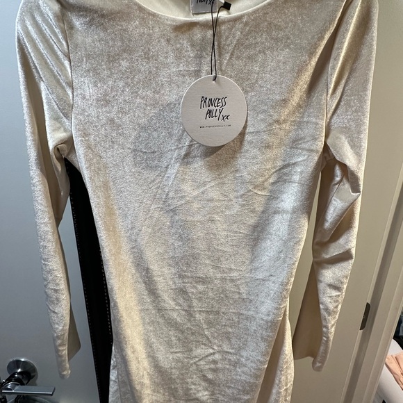 Chalene Velour Mini Dress Cream. New w/ tags. - Picture 5 of 6